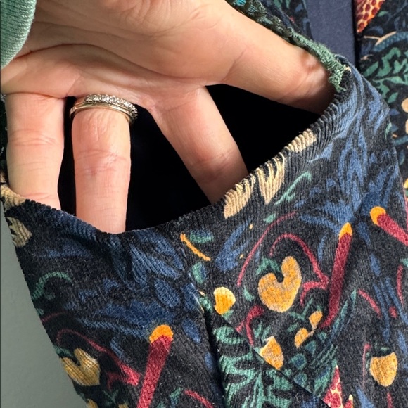 ANTHROPOLOGIE Eva Franco larksong Corduroy Birds Sequin Dress Size 8 - Picture 3 of 13